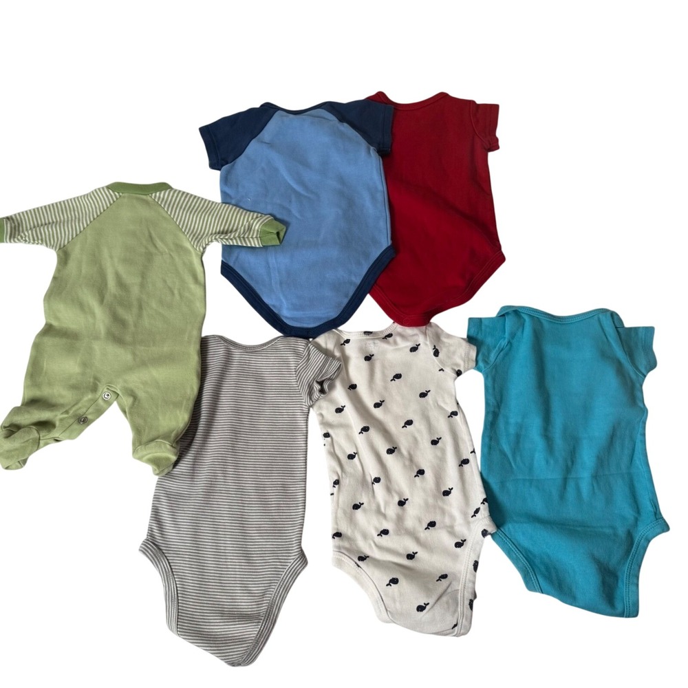 Carters Baby Bodysuits Lot of 6 Newborn 3 Months Neutral Colors - Picture 2 of 7
